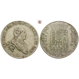 Sachsen, Albertinische Linie, Xaver, Administrator, Konventionstaler 1767, f.vz/vz