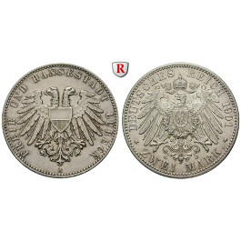 Deutsches Kaiserreich, Lübeck, 2 Mark 1901, A, ss-vz/vz+, J. 80