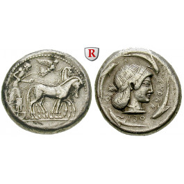 Sizilien, Syrakus, Tyrannis der Deinomeniden, Tetradrachme ca. 485-479 v.Chr., ss+