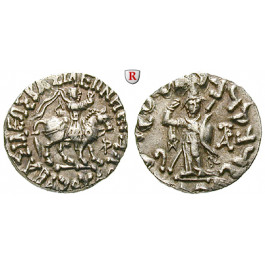 Baktrien und Indien, Königreich Baktrien, Azes I./II., Drachme 57 v.Chr. - 5 n .Chr., ss-vz