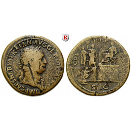 Römische Kaiserzeit, Traianus, Sesterz 98-99, s-ss