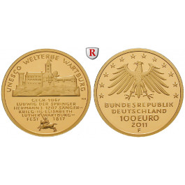Bundesrepublik Deutschland, 100 Euro 2011, nach unserer Wahl, A-J, 15,55 g fein, st