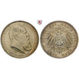 Deutsches Kaiserreich, Bayern, Luitpold, Prinzregent, 3 Mark 1911, 90. Geburtstag, D, vz/vz-st, J. 49