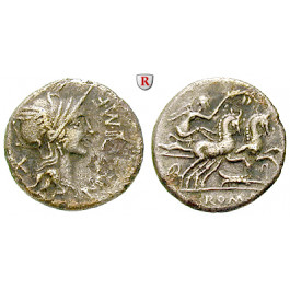 Römische Republik, M. Cipius, Denar 115-114 v.Chr., ss/ss+