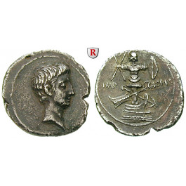 Römische Kaiserzeit, Augustus, Denar 29-27 v.Chr., ss