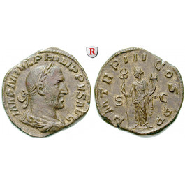 Römische Kaiserzeit, Philippus I., Sesterz 246, ss-vz
