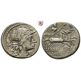 Römische Republik, L. Minucius, Denar 133 v.Chr., ss