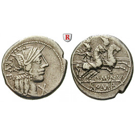 Römische Republik, Q. Minucius Rufus, Denar 122 v.Chr., ss