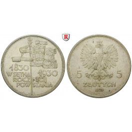 Polen, 2. Republik, 5 Zlotych 1930, f.vz/vz