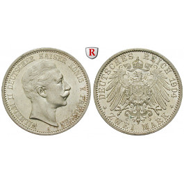 Deutsches Kaiserreich, Preussen, Wilhelm II., 2 Mark 1904, ., A, vz/vz-st, J. 102