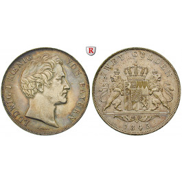 Bayern, Königreich, Ludwig I., Doppelgulden 1845, vz+