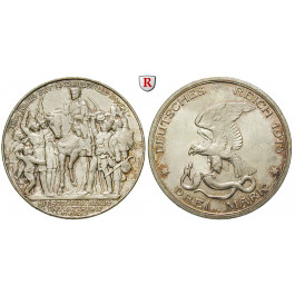 Deutsches Kaiserreich, Preussen, Wilhelm II., 3 Mark 1913, Der König rief, st, J. 110