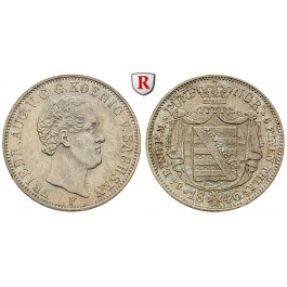 Sachsen, Königreich Sachsen, Friedrich August II., 1/6 Taler 1846, vz/vz-st