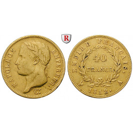 Frankreich, Napoleon I. (Kaiser), 40 Francs 1812, 11,61 g fein, ss