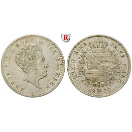 Sachsen, Königreich Sachsen, Anton, 1/4 Konventionstaler 1830, ss+/ss-vz