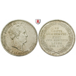 Sachsen, Königreich Sachsen, Friedrich August II., 1/3 Taler 1854, f.vz