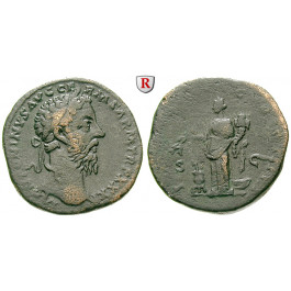 Römische Kaiserzeit, Marcus Aurelius, Sesterz 177, ss+/ss