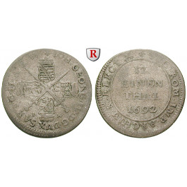 Sachsen, Albertinische Linie, Johann Georg IV., 1/12 Taler 1692, f.ss