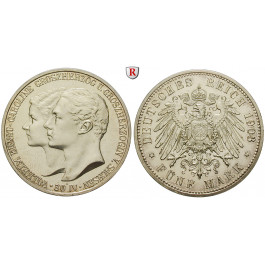 Deutsches Kaiserreich, Sachsen-Weimar-Eisenach, Wilhelm Ernst, 5 Mark 1903, Hochzeit mit Caroline, A, PP, J. 159