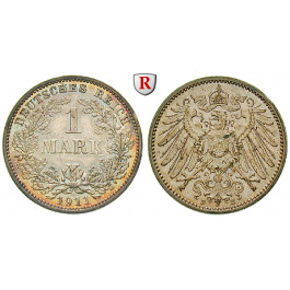 Deutsches Kaiserreich, 1 Mark 1911, E, f.st, J. 17