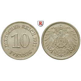 Deutsches Kaiserreich, 10 Pfennig 1911, E, st, J. 13