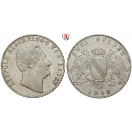Baden, Grossherzogtum Baden, Karl Leopold Friedrich, Doppelgulden 1848, ss-vz