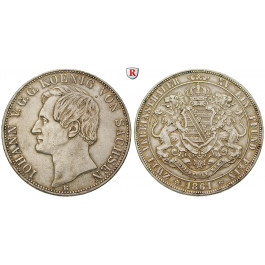 Sachsen, Königreich Sachsen, Johann, Vereinsdoppeltaler 1861, ss-vz