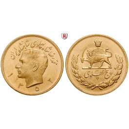 Iran, Mohammed Riza Pahlevi, 5 Pahlevi 1973, 36,56 g fein, vz