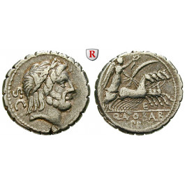 Römische Republik, Q. Antonius Balbus, Denar, serratus 83-82 v.Chr., ss
