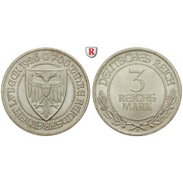 Weimarer Republik, 3 Reichsmark 1926, Lübeck, A, f.st, J. 323