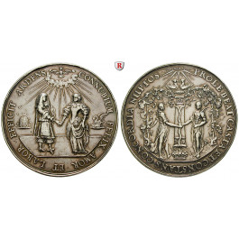 Freundschaft, Liebe, Ehe, Hochzeit, Silbermedaille o.J., gestiftet 1687, ss