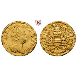 Römisch Deutsches Reich, Maria Theresia, 1/4 Dukat 1750, ss