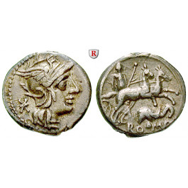 Römische Republik, L. Caecilius Metellus Diadematus, Denar 128 v.Chr., ss+