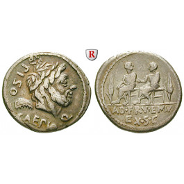 Römische Republik, L. Calpurnius Piso/Q. Servilius Caepio, Denar 100 v.Chr., ss