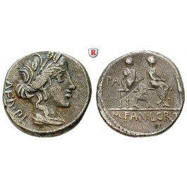 Römische Republik, M. Fannius und L. Critonius, Denar 86 v.Chr., ss+/ss