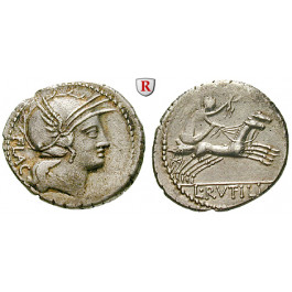 Römische Republik, L. Rutilius Flaccus, Denar 77 v.Chr., f.vz