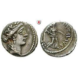 Römische Republik, L. Hostilius Saserna, Denar 48 v.Chr., ss