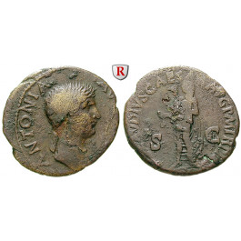 Römische Kaiserzeit, Antonia, Mutter des Claudius, Dupondius 41-43, ss