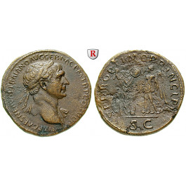 Römische Kaiserzeit, Traianus, Sesterz 103-111, vz/ss