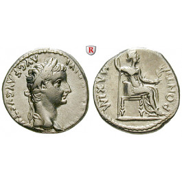 Römische Kaiserzeit, Tiberius, Denar 14-37, ss+