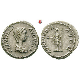 Römische Kaiserzeit, Plautilla, Frau des Caracalla, Denar 202-205, vz-st