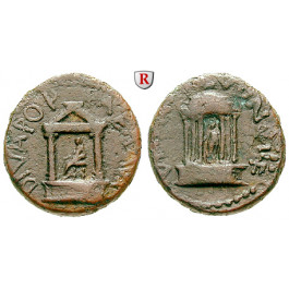 Römische Provinzialprägungen, Judaea, Caesarea Panias, Diva Poppaea und Diva Claudia, Bronze um 65, ss