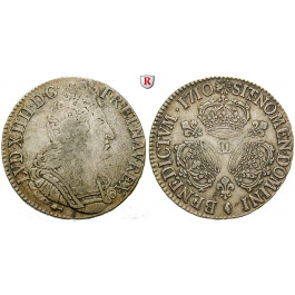 Frankreich, Louis XIV., Ecu aux trois coronnes 1710, ss