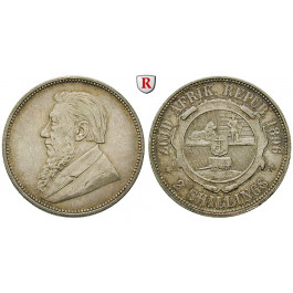Südafrika, Südafrikanische Republik, 2 Shillings 1896, vz