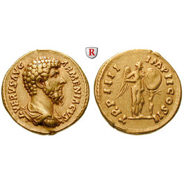 Römische Kaiserzeit, Lucius Verus, Aureus 163-164, f.vz/ss