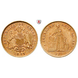 Chile, Republik, 2 Pesos 1875, 2,75 g fein, ss+