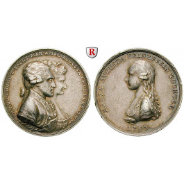 Sachsen, Albertinische Linie, Friedrich August III., Silbermedaille 1793, ss