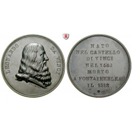 Personenmedaillen, Leonardo da Vinci - Italienischer Künstler, Bronzemedaille o.J., f.prfr.