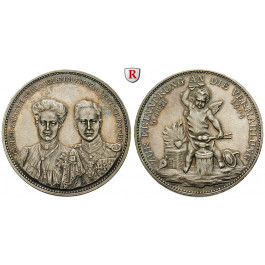 Mecklenburg, Mecklenburg-Schwerin, Friedrich Franz IV., Silbermedaille 1905, vz-st