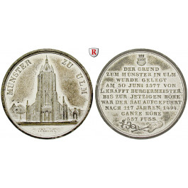 Ulm, Reichsstadt, Versilberte Zinnmedaille o.J. (vor 1890), f.st